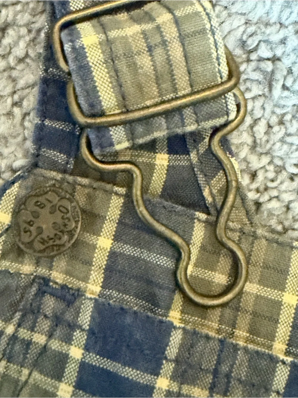 OshKosh B'gosh Blue and Tan Plaid Infant Overalls